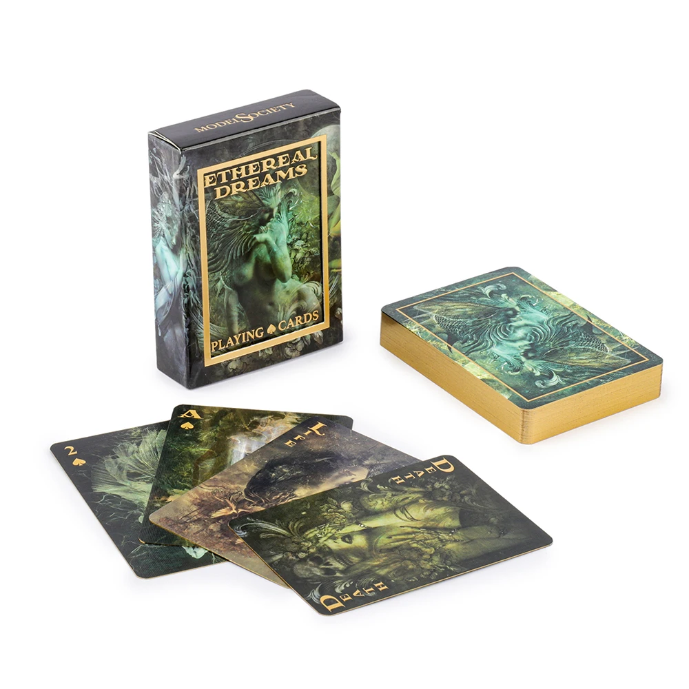 Custom Logo Printing Poker Smooth Waterproof Gold Plated Creative Gift Durable Paper Poker Playing Card