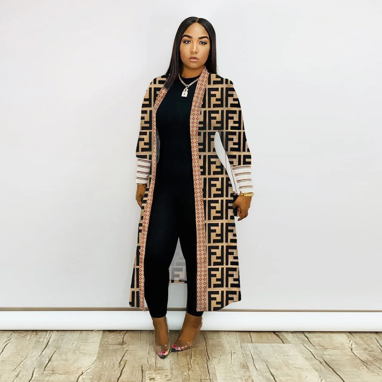 
Fashion fall Winter Women casual printing long sleeve girls Jackets Coats overcoat clothes 