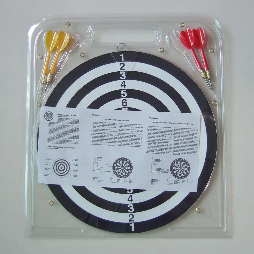 High Quality Paper Black Dartboards With Double Side Games And Steel Tip Darts With 4 Darts Game