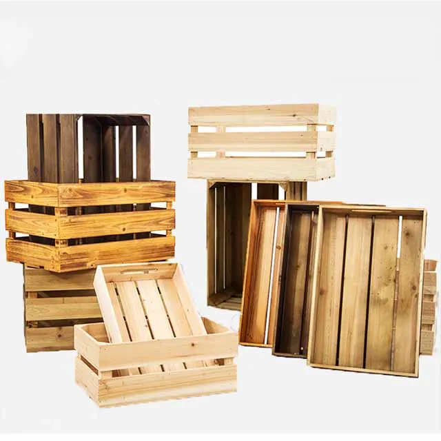 Contracted style wooden crates wood display cases fruit and vegetable wooden tray decorative box