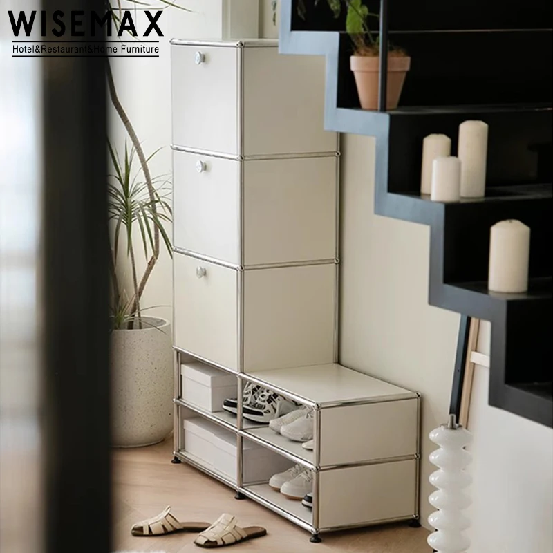WISEMAX мебель Роскошная гостиная прихожая полки для обуви стальной запираемый обувной шкаф дома отеля вилла