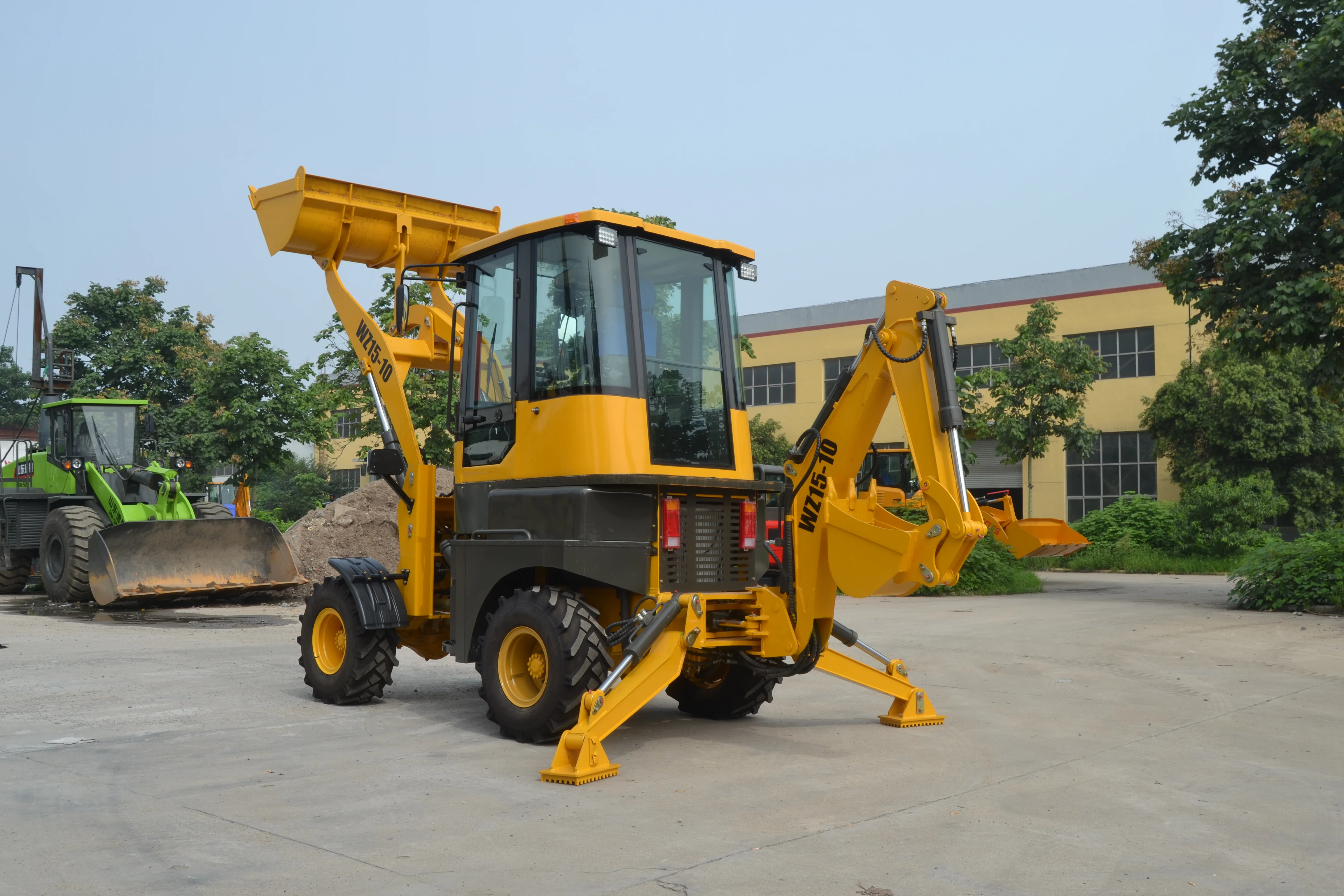Wz15-10 4wd backhoe loader excavator mini tractor with loader and excavator hydraulic breaker excavator backhoe loader
