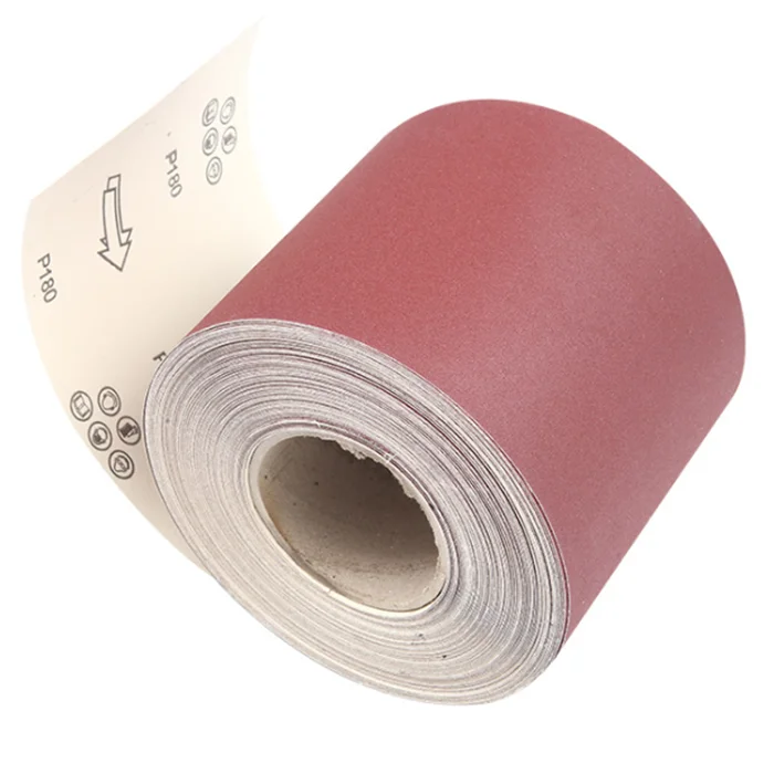 sandpaper factory 100mmx99Meter Red aluminum oxide abrasive paper rolls E-wt Paper base rolls