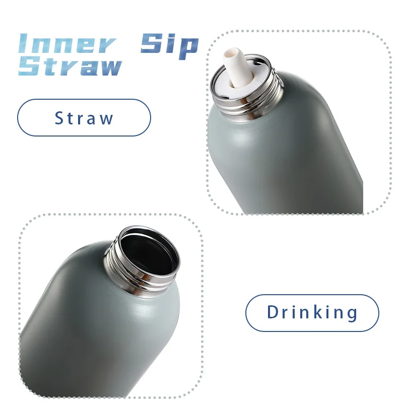 Everich New ODM Small Mouth Sip 304 Stainless Steel BPA-FREE Color Customization Can Custom logo Straw Insulated Water Bottle