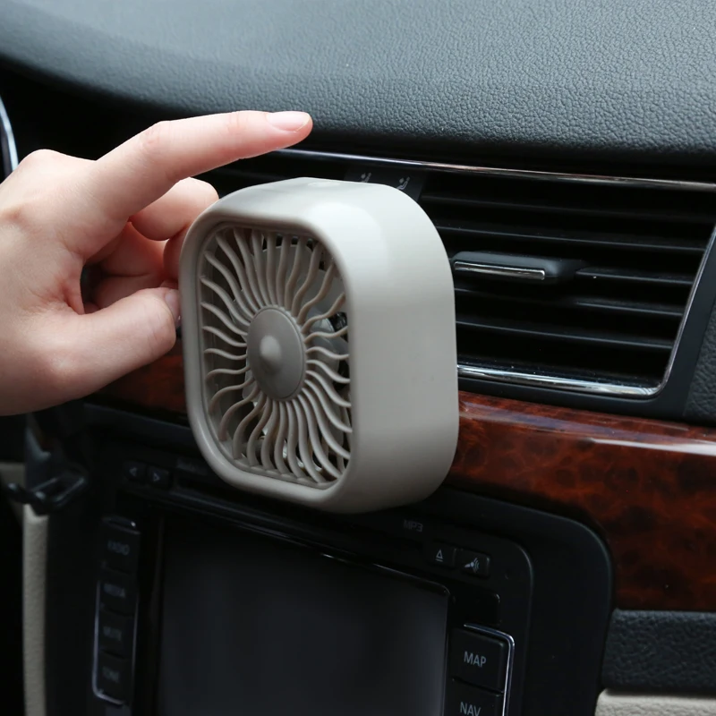 4W 3 speeds design charger fan rechargeable grey colorful light car fan