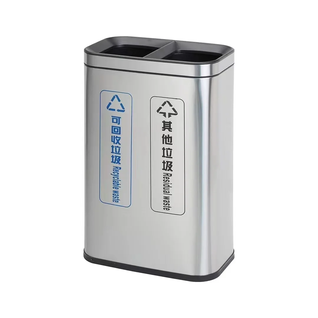 Foshan BOXIN  indoor 3 compartments trash can open top recycle garbage bin waste bins