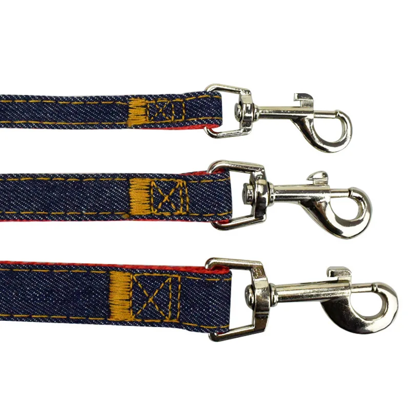 Denim Fabric Accessories Collar Leash Dog Harness Set Soft Vest Dog Harness Pet