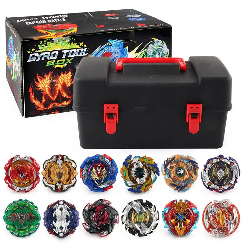 New Spinning Top Toy Sets Beyblades with Storage Box Pull Ruler Launcher Battle Dreidel Top Gyro Stainless Steel Alloy + ABS