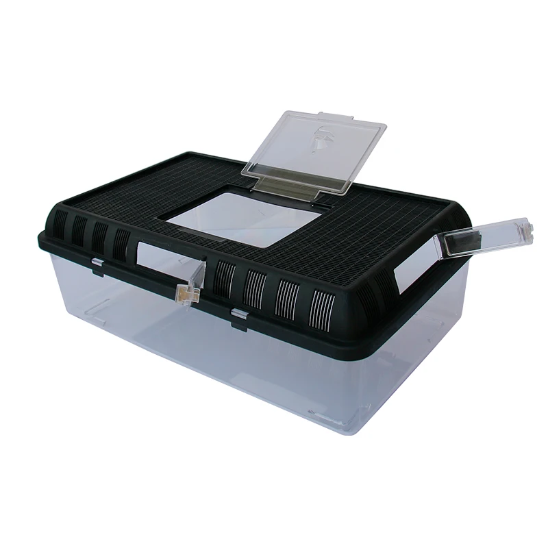 Plastic Reptile Enclosure Breeding Box Plastic Stackable Reptile Terrarium for Snake Frog 16.4x10.2x5.7 inch