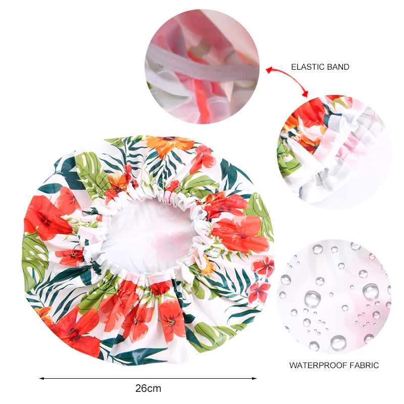 Custom Logo And Patterns Shower Caps Colorful Women Bonnets EVA Waterproof Daily Wear Bonnets