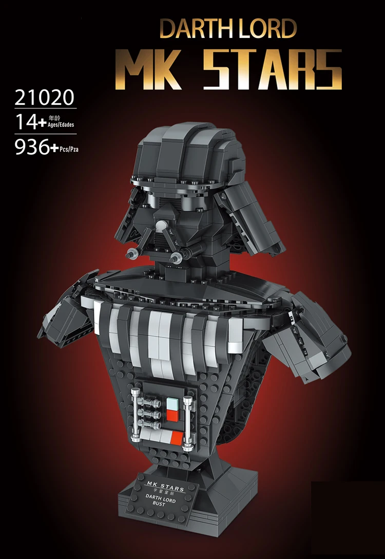 New Product Mould King 21020-21022 building block wars Vader half body model star ABS Plastic Ornament Gift eBay hot