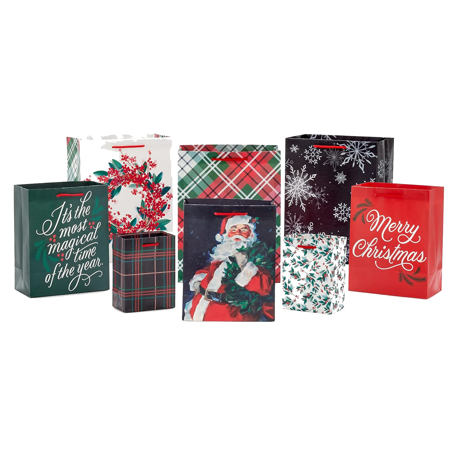 Manufacturer design Custom Your Own Logo Chroma printed candy Doll Jewelry Gift kraft Boys and Girl christmas paper carrier bags