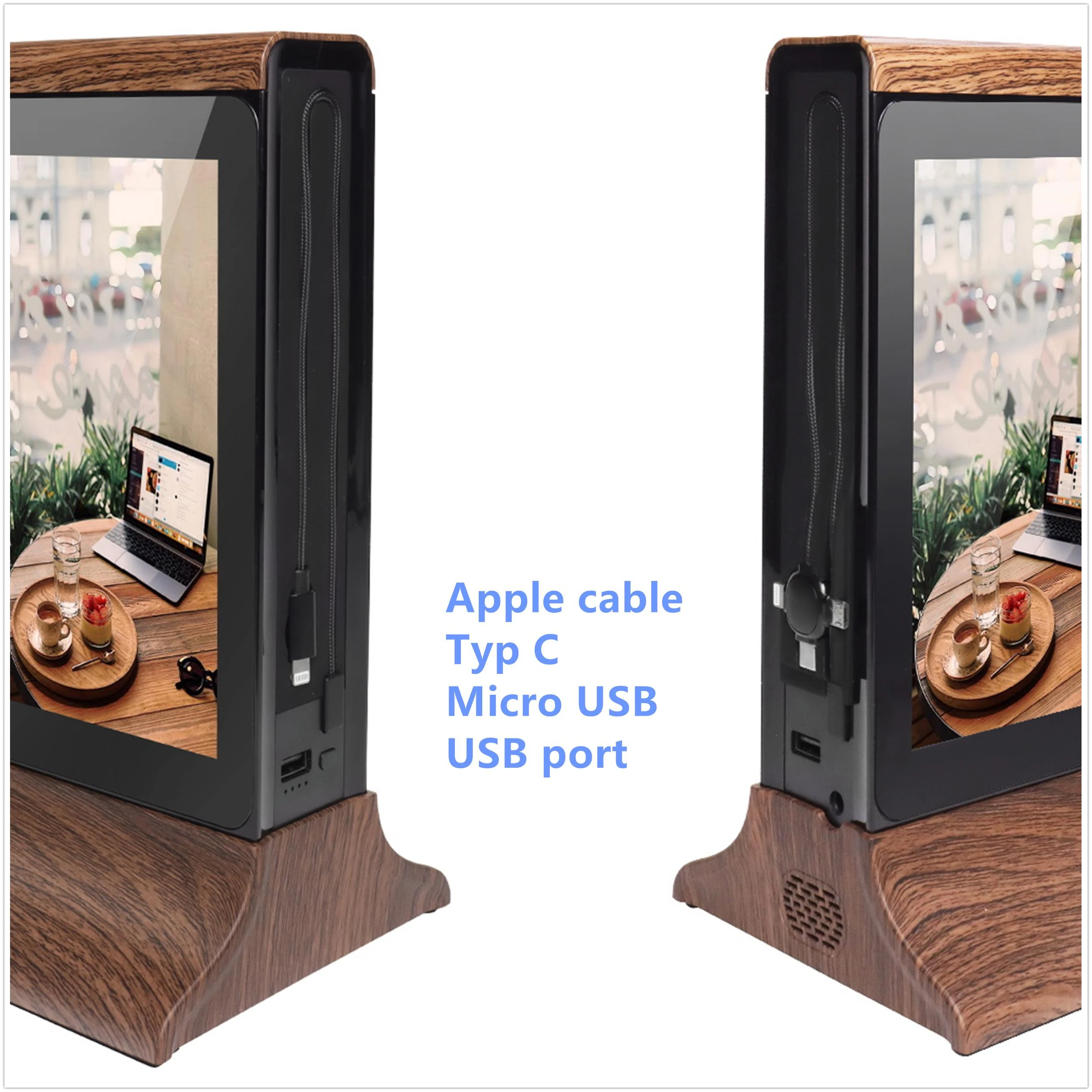 20000 мАч меню power bank Кафе Ресторан Бар зарядная станция 7 дюймов рекламное табло с ЖК-дисплеем для мобильного телефона зарядное устройство