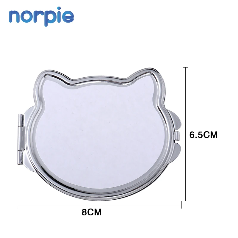 Metal Mirror Cosmetic Pocket Mirror Cat Shape Sublimation Compact Mirror