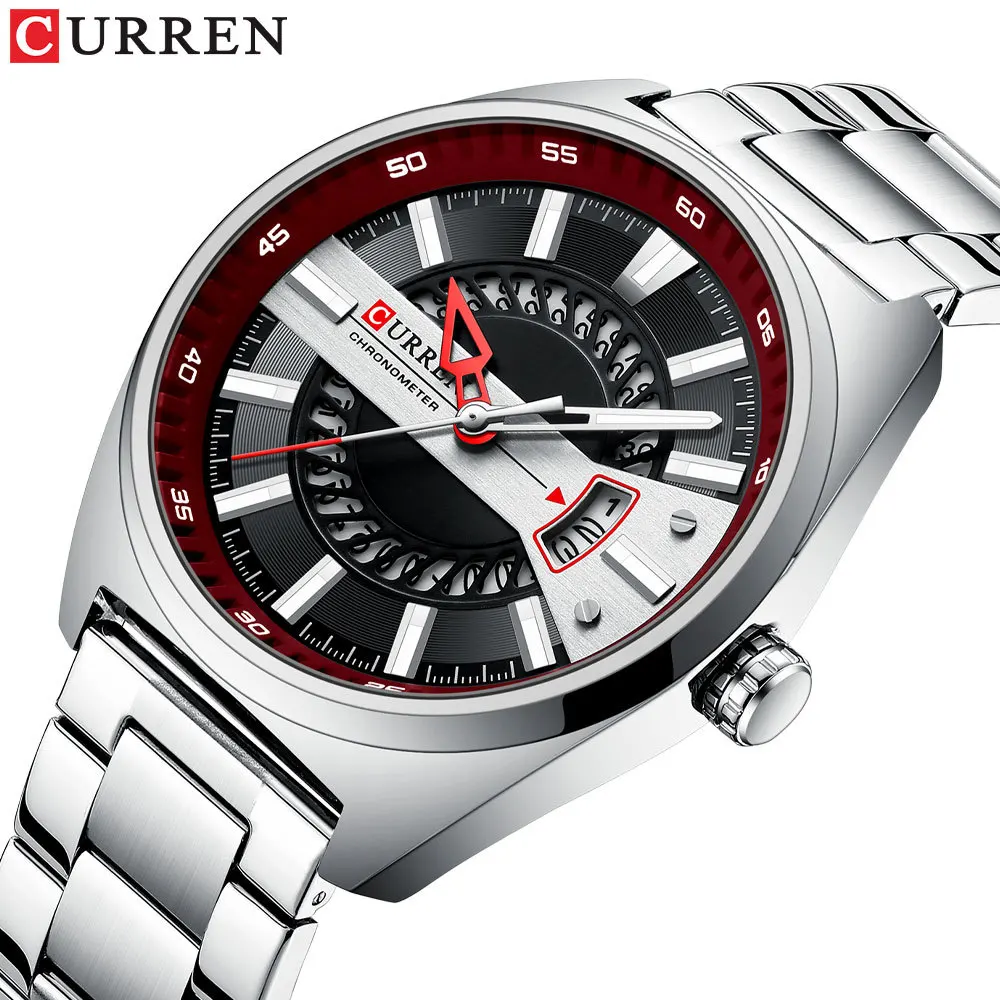 CURREN 8403 Men Business Watch Day Date Chronograph Miyota Movement Quartz Wrist Watch