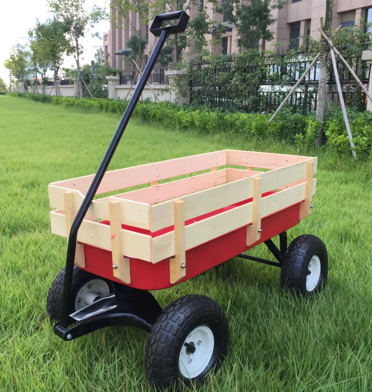 Manufacturer wholesale kids wagon with four wheels children wagon beach wagon beach trolley beach cart wooden kids wagon