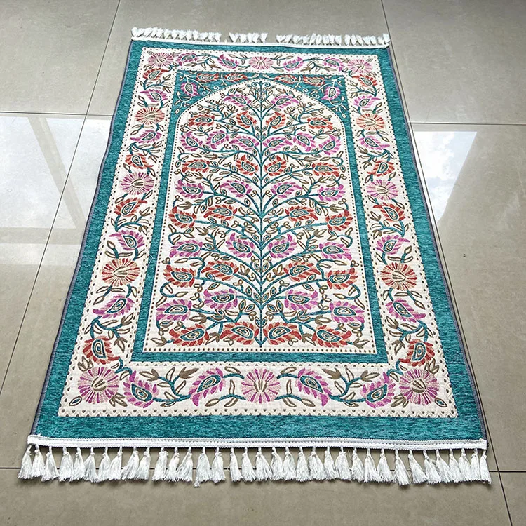 Большой исламский мягкий бархатный коврик Рамадан подарок толстые мусульманские молитвенные коврики с молитвенными бусинами уникальное украшение для женщин мужчин детей