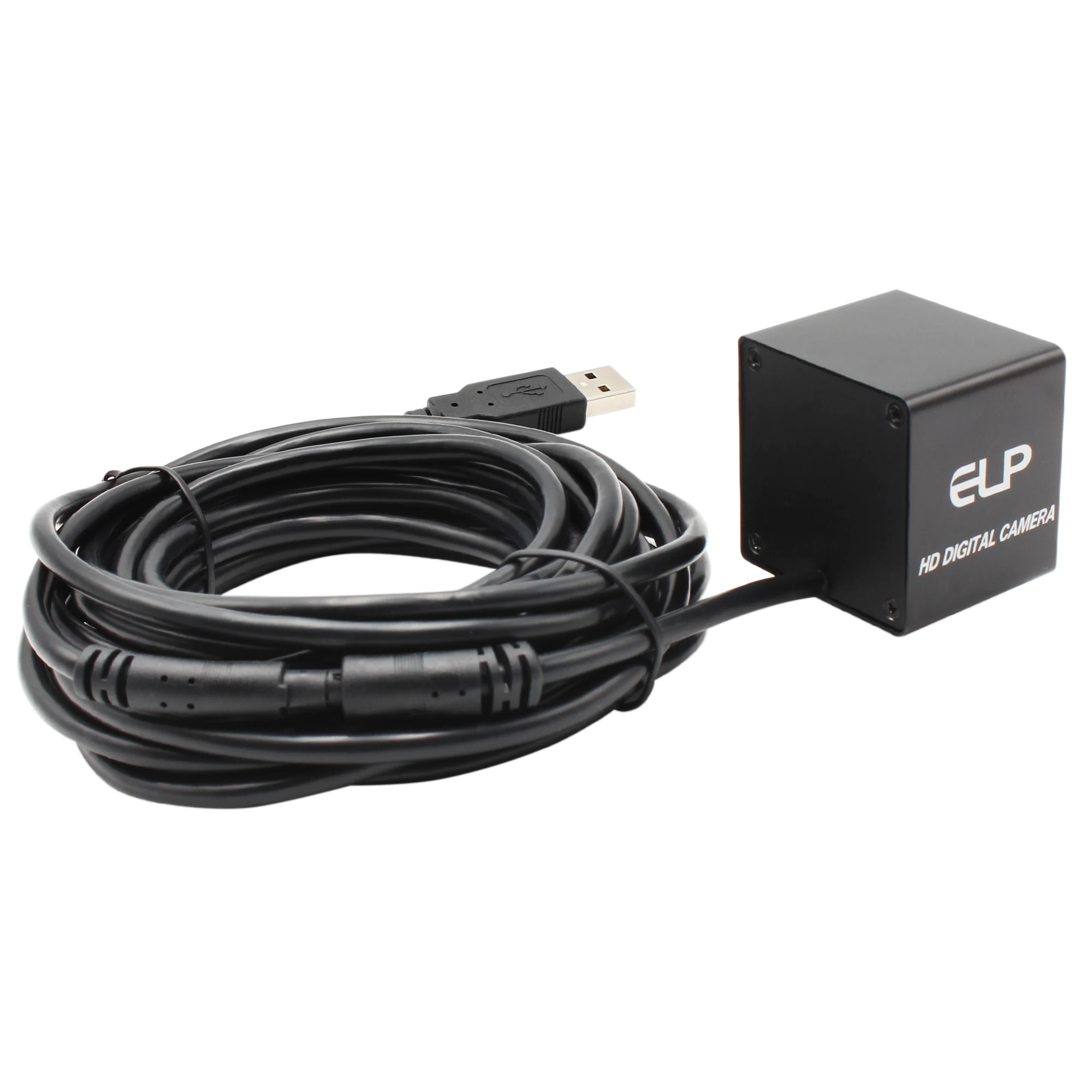 ELP OV5640 5MP Auto Focus AF Mini usb camera with 100 degree no distortion lens White LED for Document Passport Barcode scanning