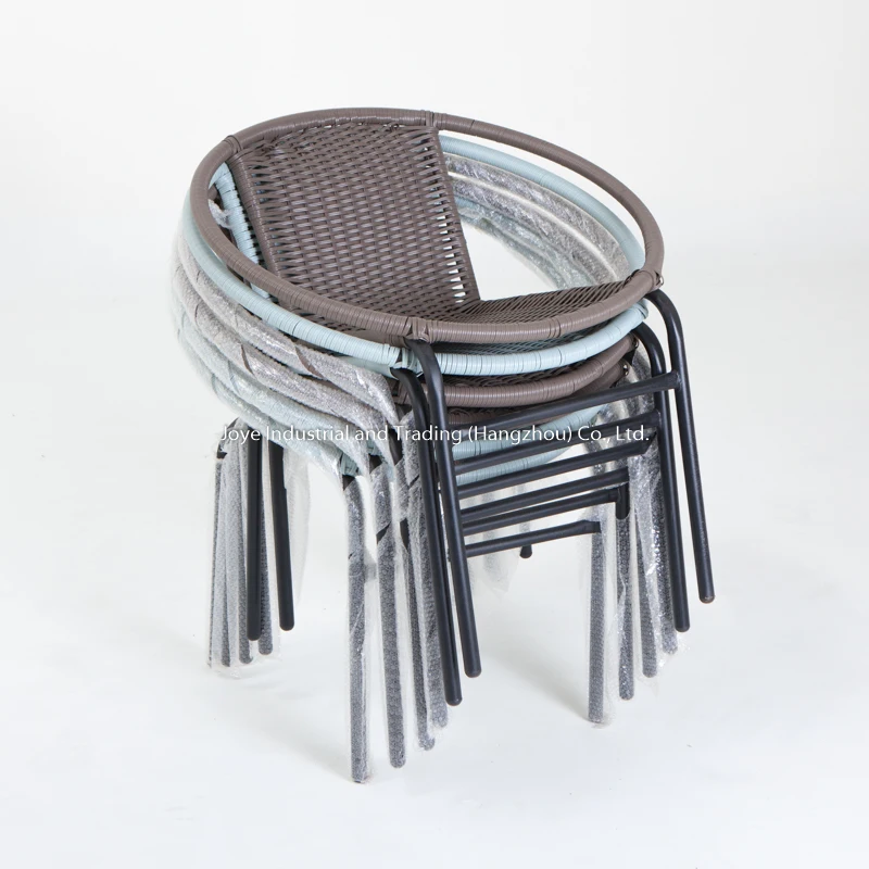 Joy Leisure Outdoor Steel Rattan Single Chair Garden Furniture Wicker Moon Chair