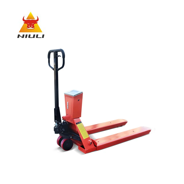 NIULI 3000kg 3 Ton Electronic Forklift Weighing Scale Pallet Jack Scale Hand Pallet Truck with Weigh Scale