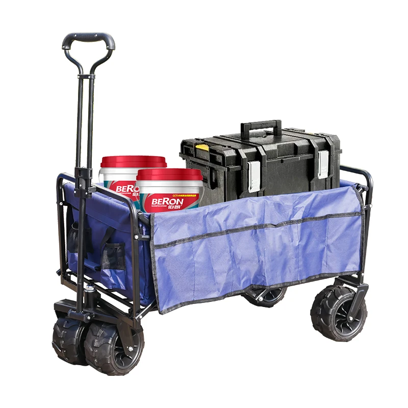 
Outdoor push beach trolly folding wagon Collapsible Utility Trolley garden cart 