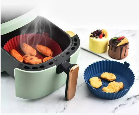 2022 New Item Food Safe Air fryers Oven Accessories 7/8 Inch Silicone Air Fryer Pot Liner Baking Tray Suitable For 3 to 5 QT