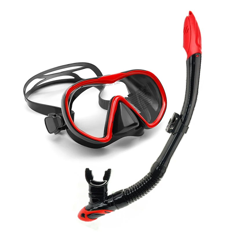 Scuba Diving Tool Swimming Free Diving Goggles with Dry Top Snorkeling Mask and Snorkel Set for Adults