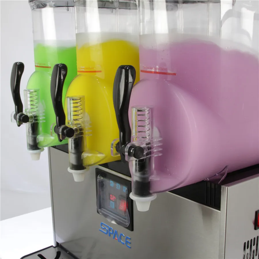 
304 Stainless Steel 3 flavors xrj 15Lx3 commercial 900w slush machines 