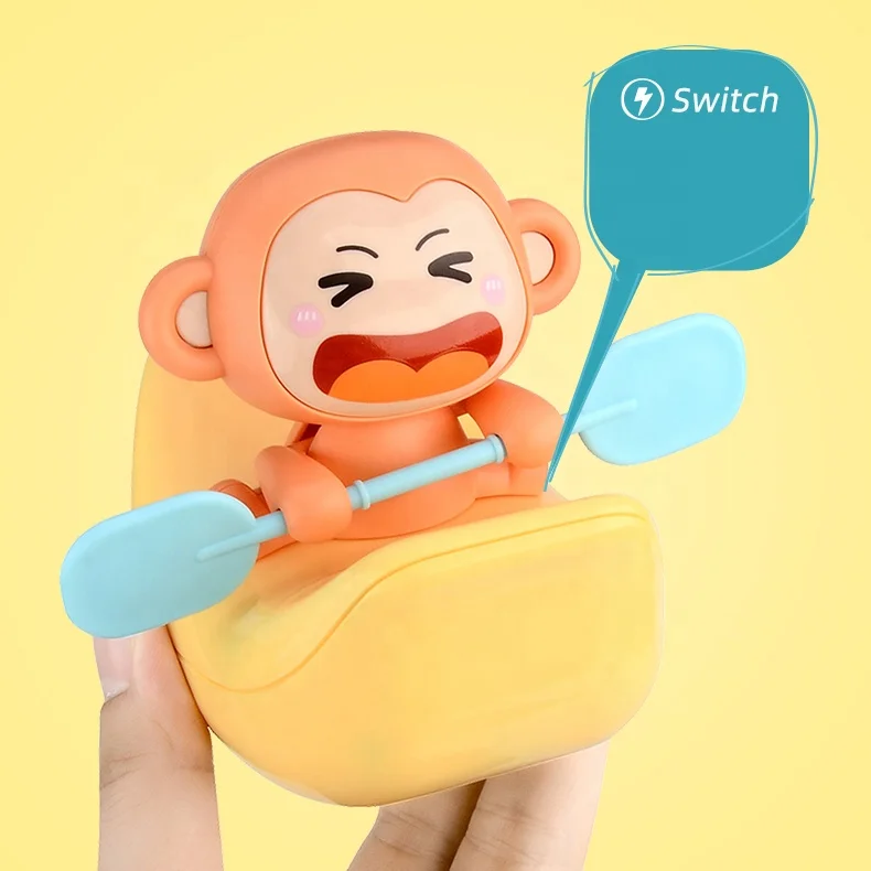  Оптовая продажа пластиковые электрические плавающие игрушки в виде животных бананы обезьяны Детские Игрушки для ванны набор