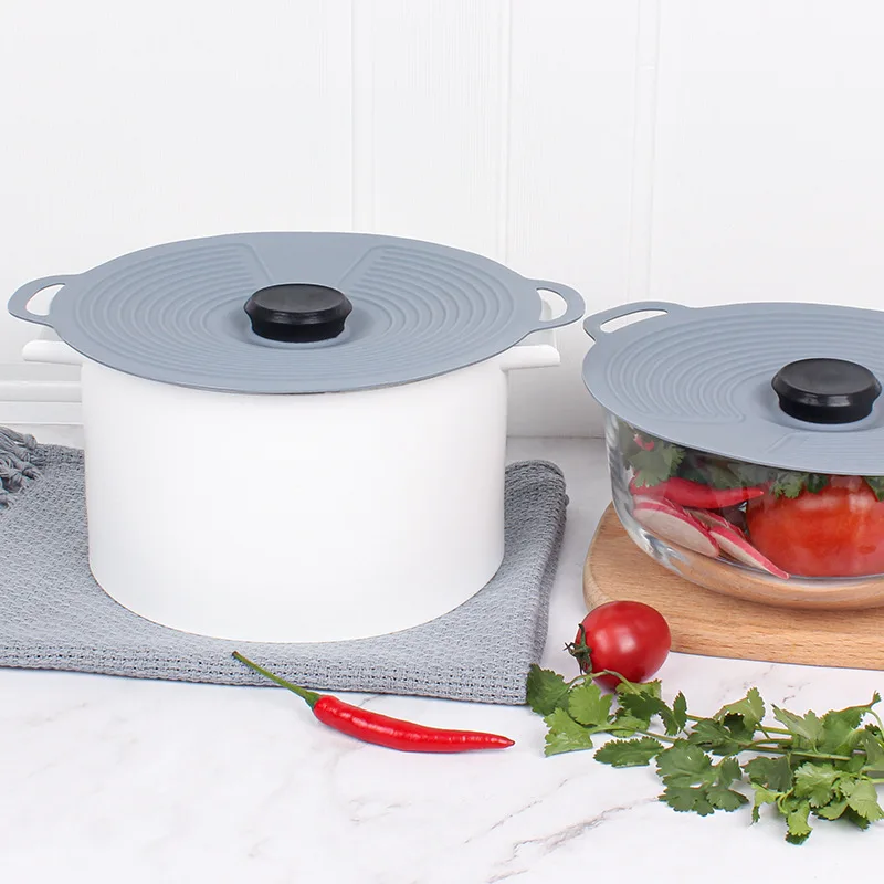 Kitchen Gadget Accessories Reusable Silicone Suction Bowl Lids Food Pot Cover