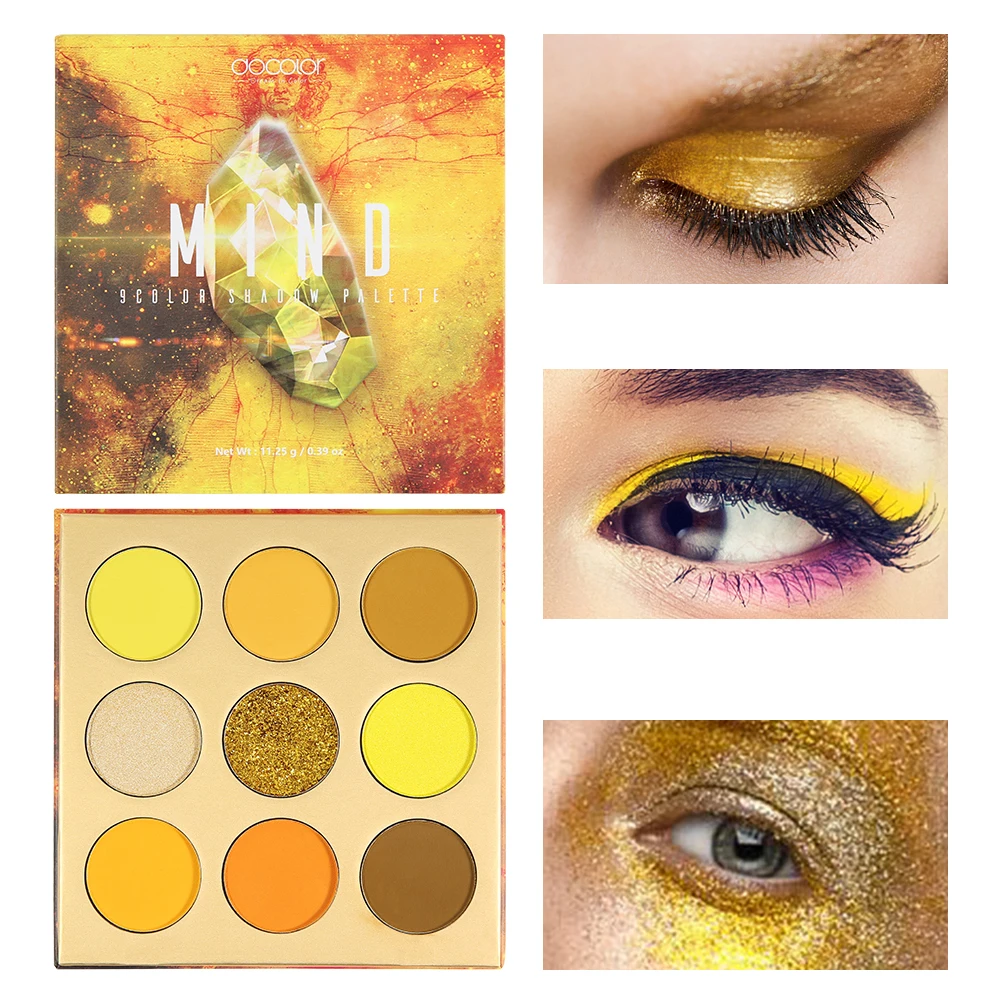 Docolor 9 Colors Gemstone Shadow Palette Powder Waterproof Makeup Palette Naked Smokey Glitter Cream Colorful