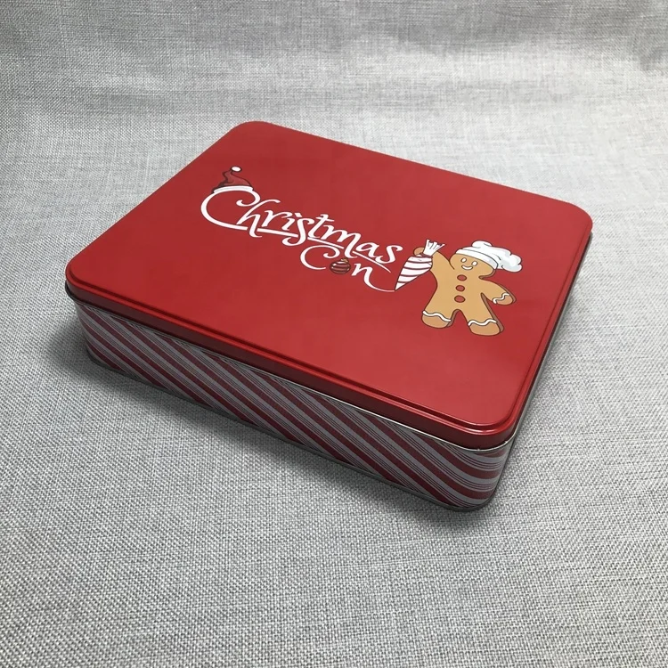 High Quality Food Grade Rectangular Tin box Embossing Tin Box Square metal box custom