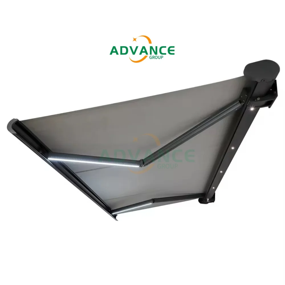 outdoor electric awning retractable 20 foot wide folding arm awning awnings full cassette