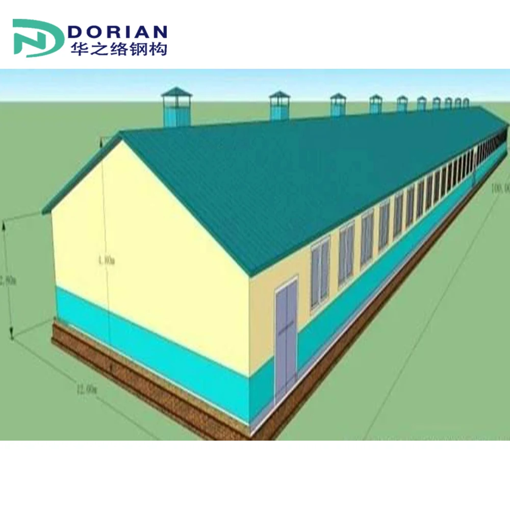 Металлический каркас птицефабрики сборная стальная конструкция для птицефермы здание индейки