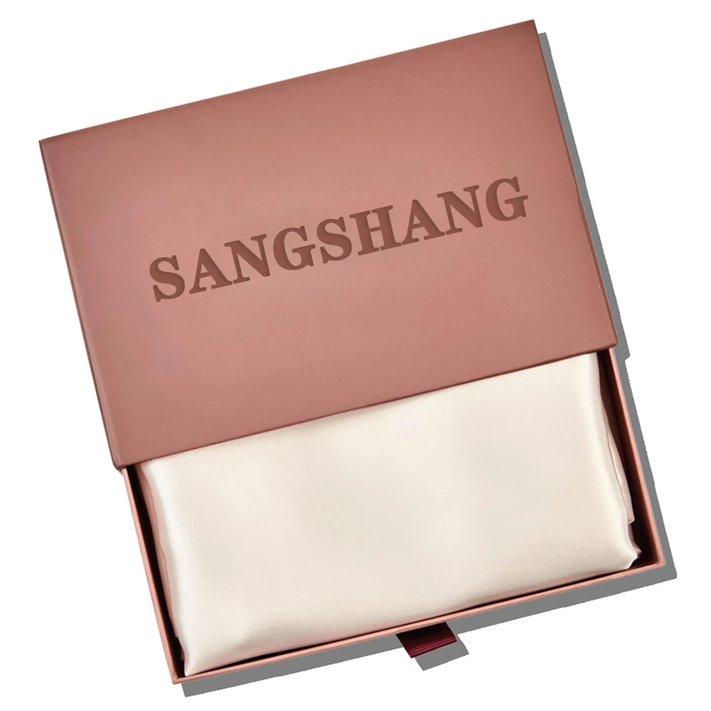 Индивидуальная коробка 100% Шелковая атласная наволочка из тутового шелка с двумя боковыми наволочками 19 Momme и молнией