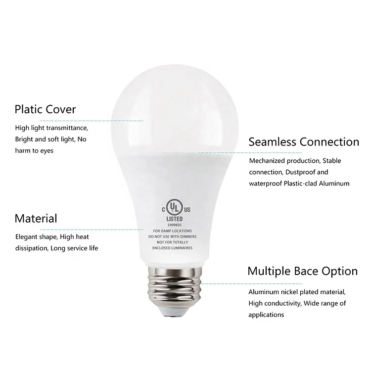 9 Watt Emergency Bulb Rechargeable Light  E26 B22 E27 Battery Operated LED Light Bulb For Home