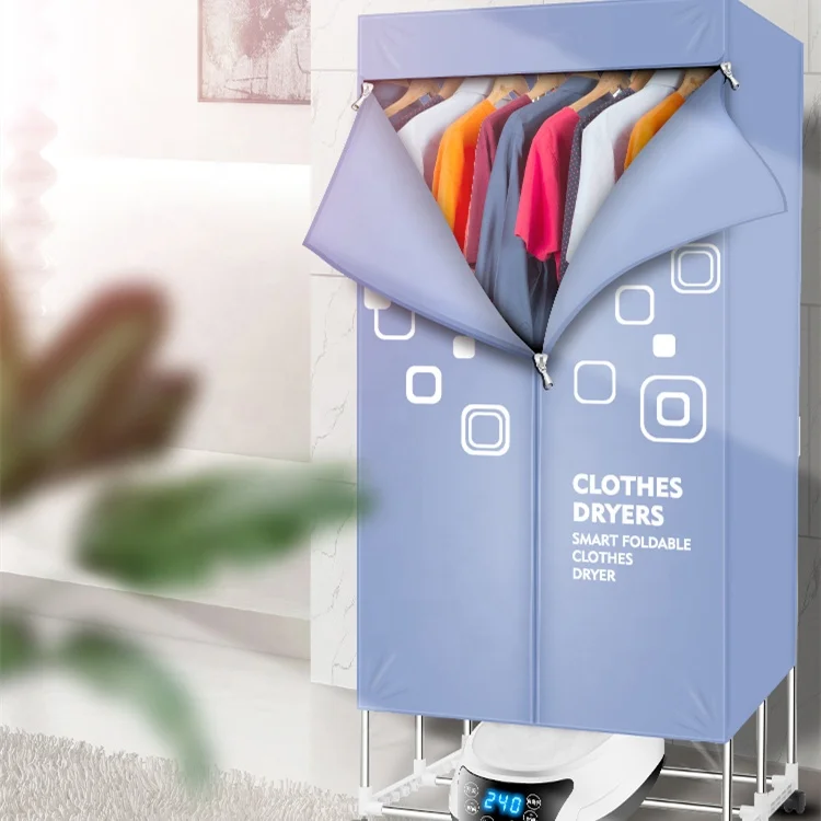 Портативная сушилка для одежды, складная электрическая сушилка для одежды, умный сенсорный экран, 6 клавиш, с дистанционным управлением, 2300 Вт