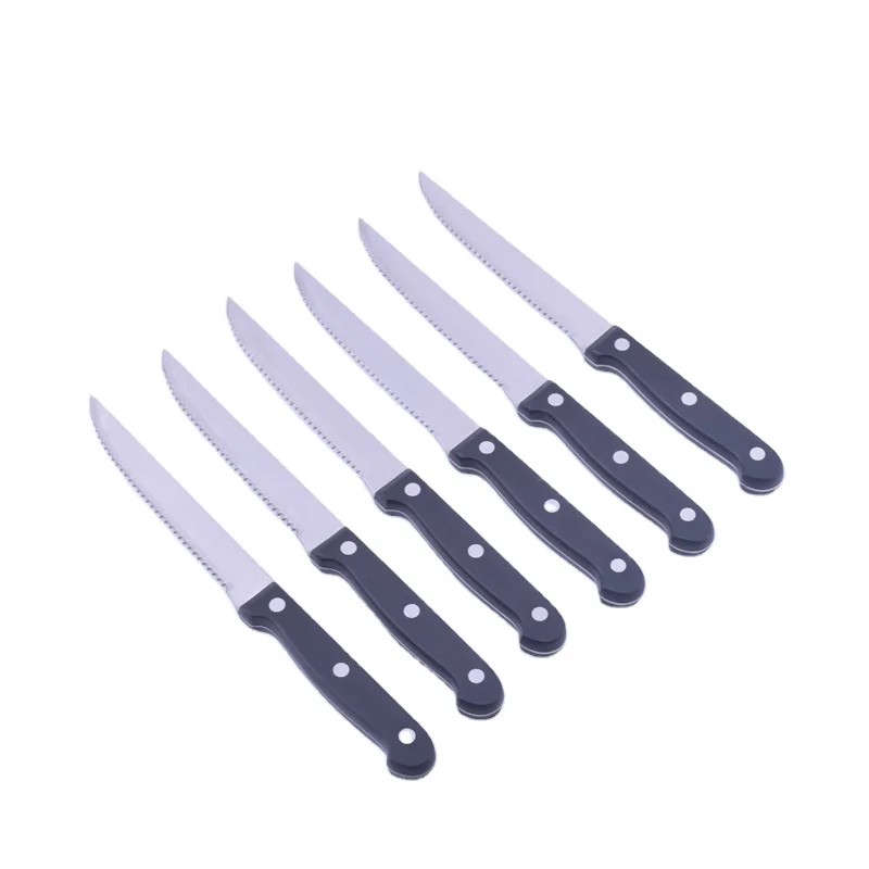 New Premium 6PCS Stainless Steel Serrated Steak Knife Set