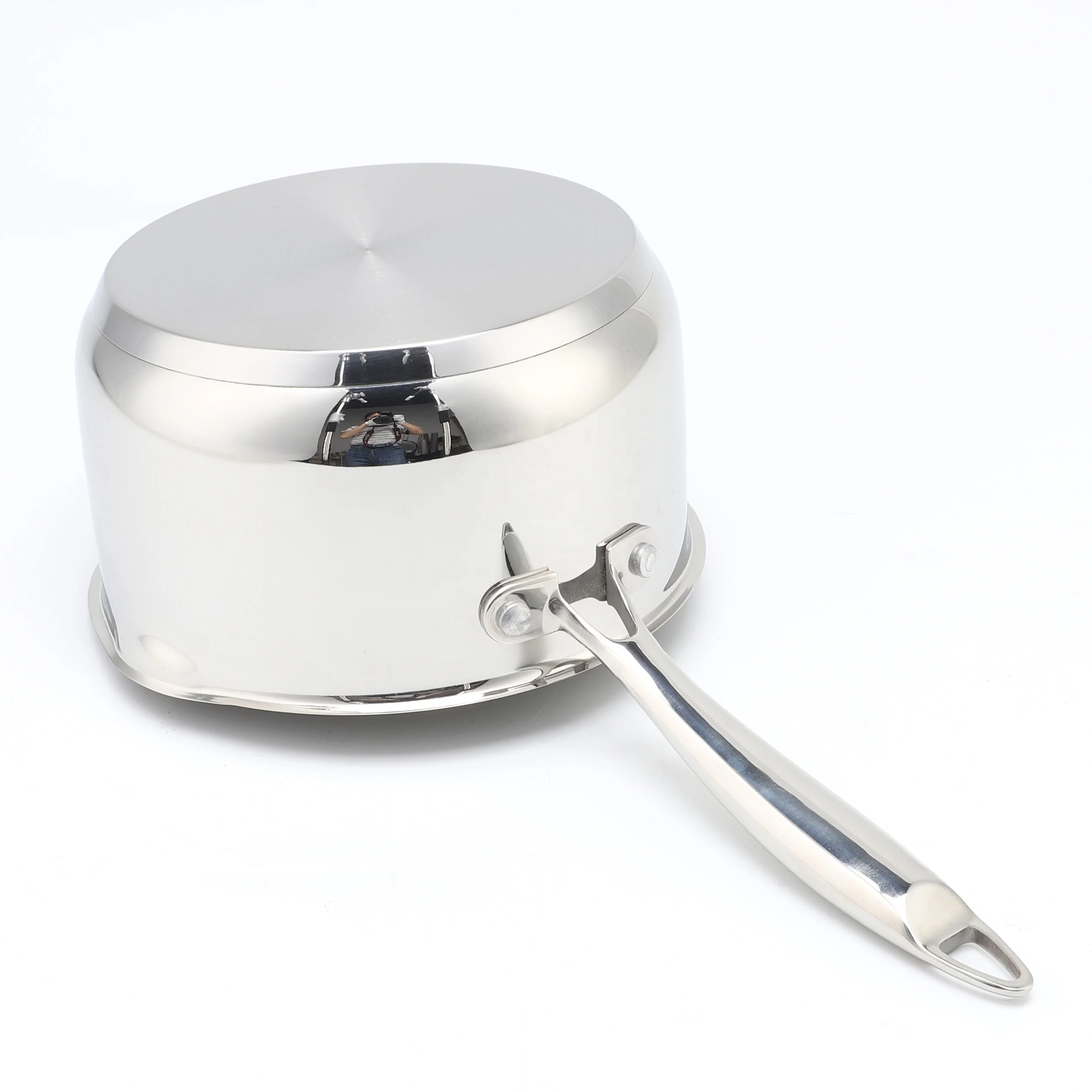 Factory wholesale Stainless Steel Kitchen Cookware Set Saucepan 1.5L/2L/3.5L with Capsule Bottom Milk Pot Cooking Pot Sets