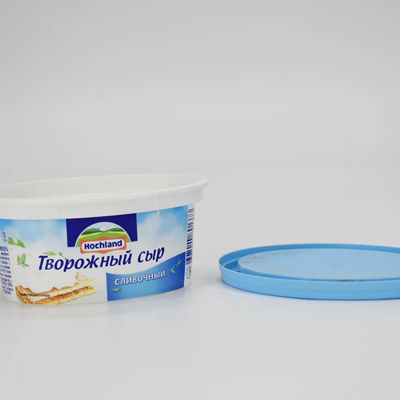 High quality plastic storage containers customized IML square plastic container for food, spread,oil, butter, ice cream