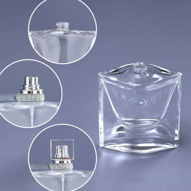 Luxury 70ml Spray Bottle Perfume Bow Clear Costume Perfume Bottle Cosmetic Custom Glasses Packaging