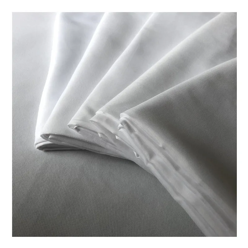 2022 new product medium weight bleached fabric polyester micro fabric bleach white fabric for garment