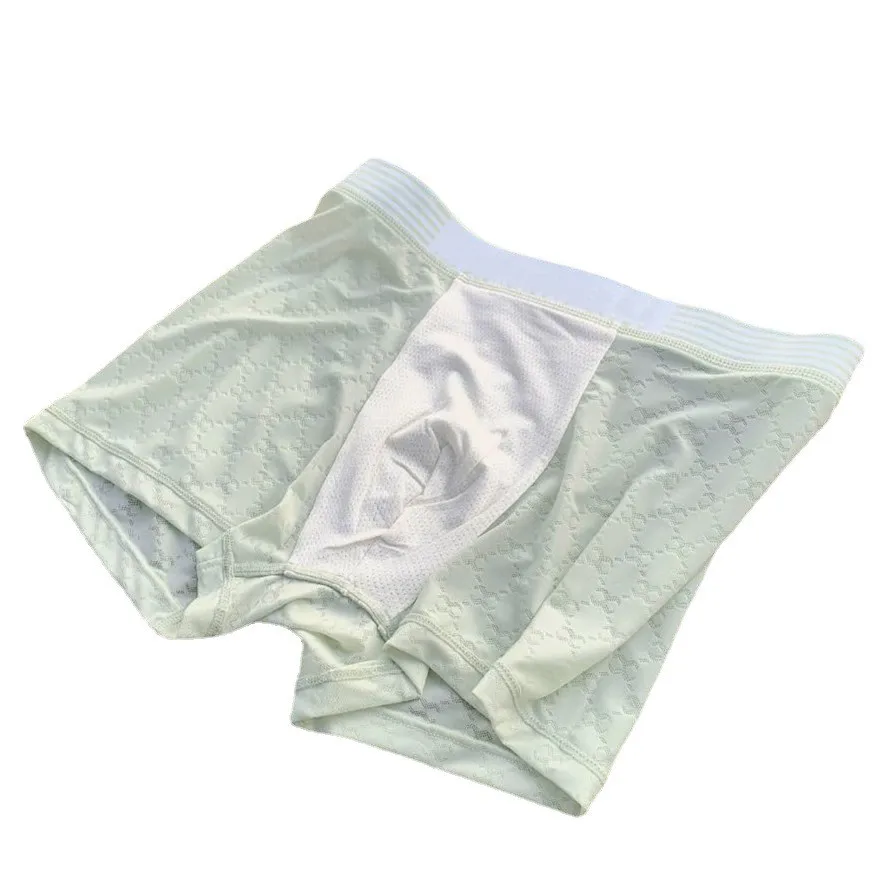 3 Pack Soft Quick Dry Yew Functional Purification  Breathable Boxer Briefs,Ultra-Thin Ice Silk Men Underwear