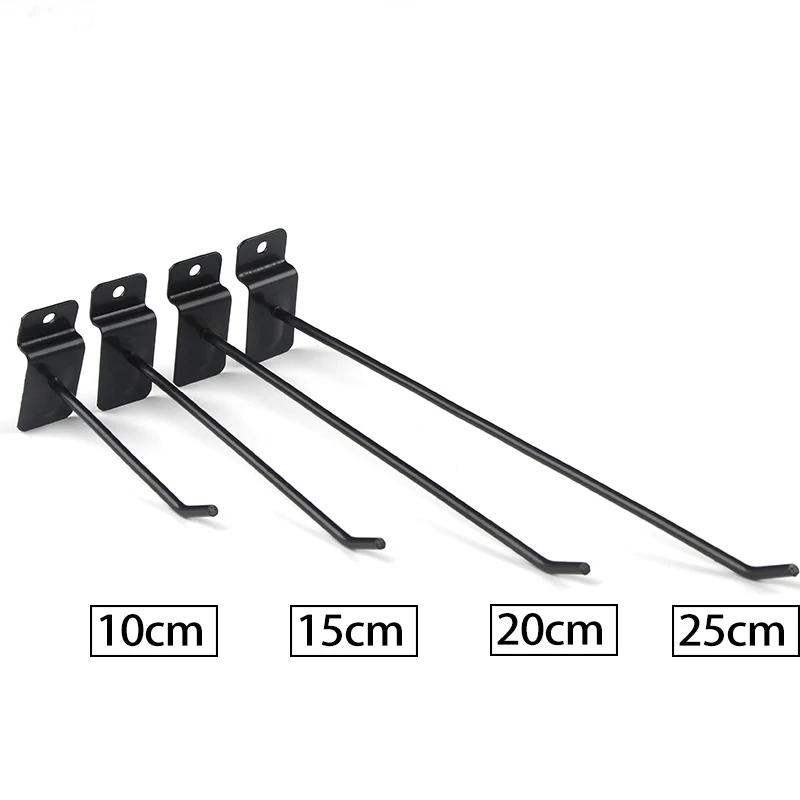 Wholesale White Metal Chrome Slatwall Panel Hooks Display Hanging Shop Silver Single Prong Slatwall Hooks for Warehouse