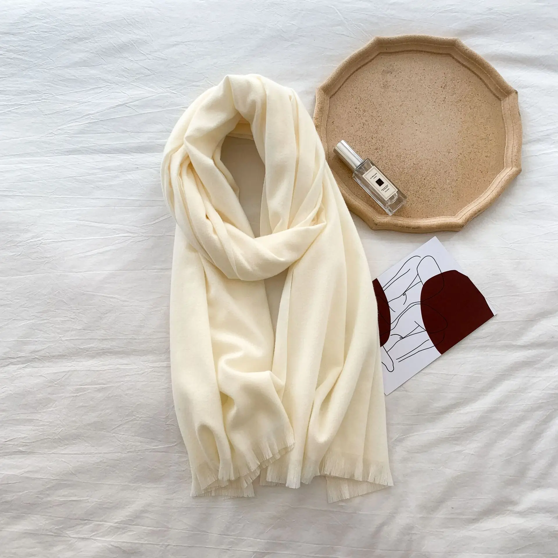 Comfortable customize small size cotton jersey Scarves Breathable Premium Pleated Wrap Ribbed Jersey Hijabs Head Stretchy Scarf