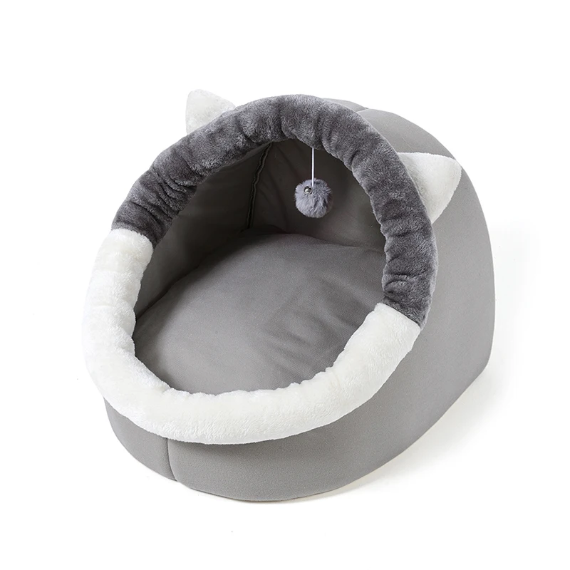 PiCiPaw Indoor Super Soft Cat Bed Cave Cut Pet House for Cats and Small Dogs Four Season Warm Pet Bed with Hanging Toy