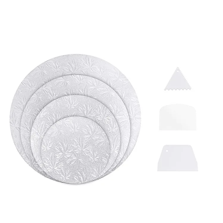 Cake Boards White Round Cardboard: 12/10/8/6 Inch Reusable Assorted Cakeboard Bottom & Thick