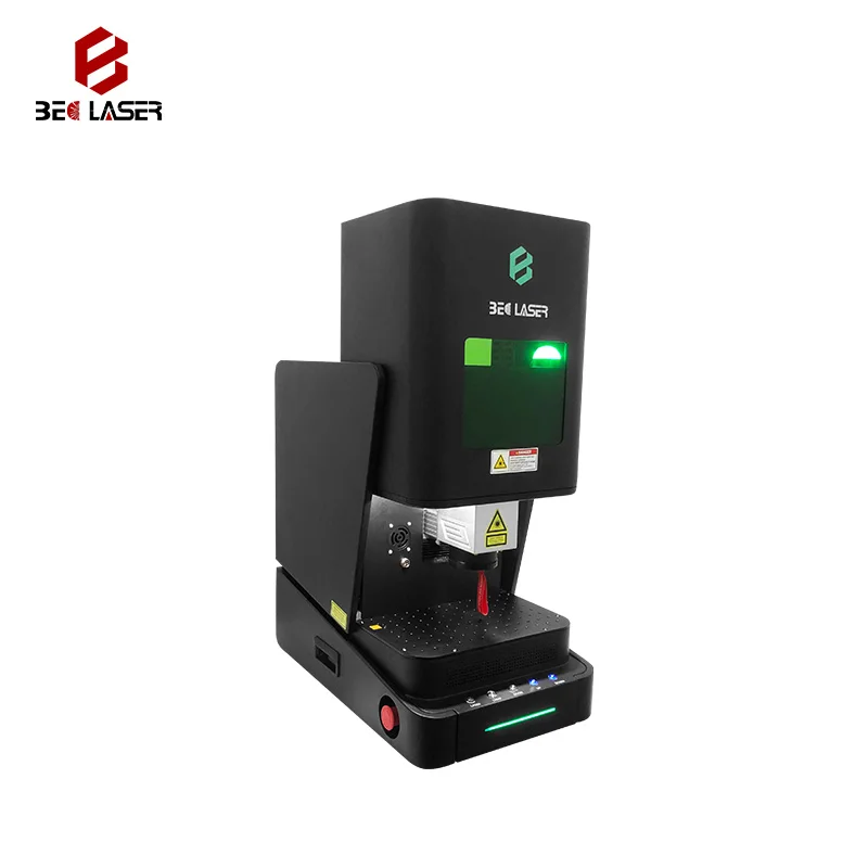 BEC New Enclosed Fiber Laser Marking Machine Electric door Jewelry rings necklace Laser Customized Engraving and Cutting 100W