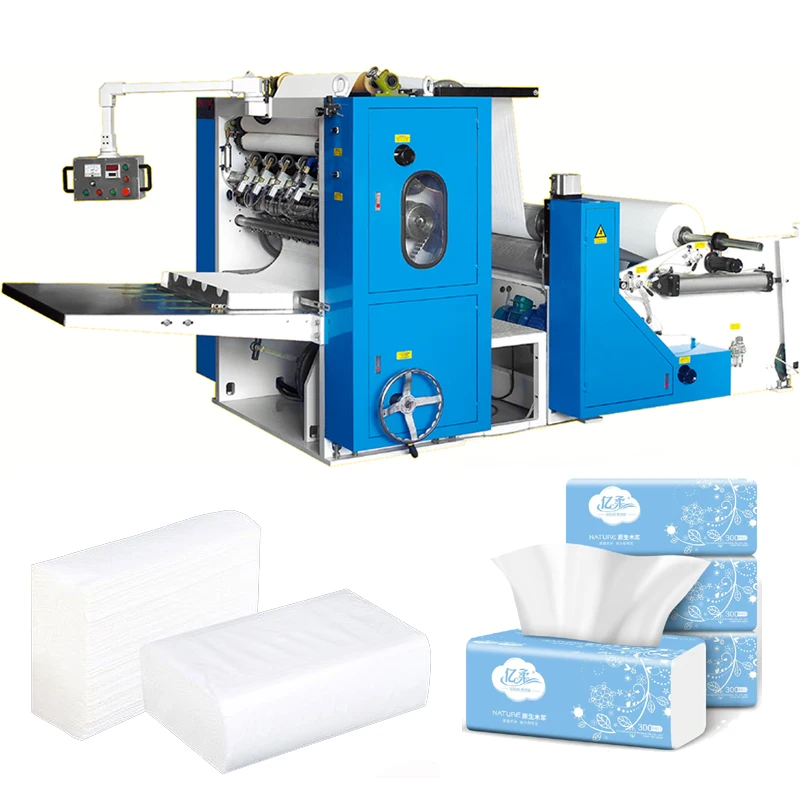 6 Lines 7 Lines 8 Lines V Folding Face Facial Tissue Paper Making Machine with Edge Embossing