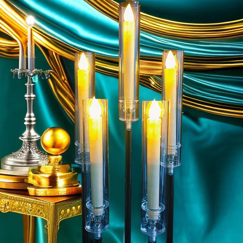 Wholesale Cheap  long plastic AA Battery Power Operated Electronic Candles Stick Flameless & Led Candles for Wedding Decoration